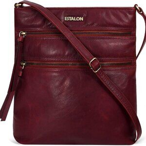 Women's Real Leather Crossbody Purse With Adjustable Sling Strap - Medium Size C